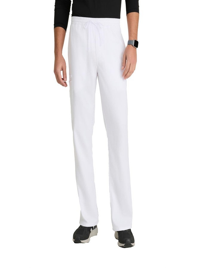BARCO Grey’s Anatomy Classic Evan Scrub Pant for Men – White, 5-Pocket Zip-Fly Scrub Bottoms with Natural Stretch, Soil Release Fabric, and Super-Soft Finish – Medium, Tall Fit - Image 1